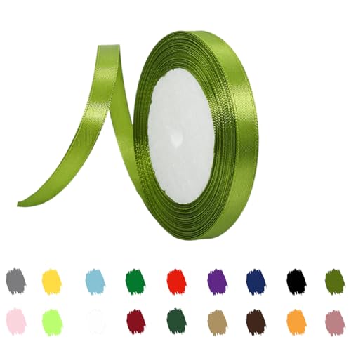 Armeegrün Satinband 10mm,Geschenkband Satinband 22 Meter Polyesterband, Armeegrün Schleifenband für Geschenkverpackung,Dekoration,Hochzeit,Weihnachten,Bastelarbeiten,und Geschenkverpackung von RONGZUBAT