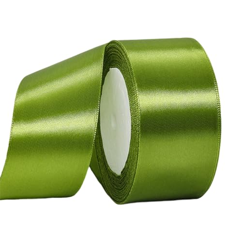 Armeegrün Satinband 40mm,Geschenkband Satinband 22 Meter Polyesterband, Armeegrün Schleifenband für Stoffband zum Basteln, Kuchenband, Haarschleife, Polyesterband, Weihnachtsdekoration von RONGZUBAT