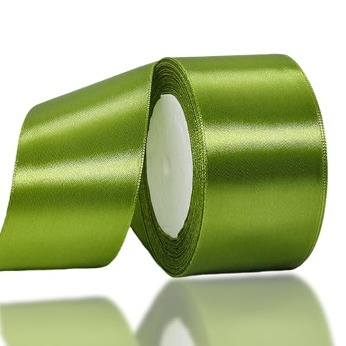 Armeegrün Satinband 50mm,Geschenkband Satinband 22 Meter Polyesterband, Armeegrün Schleifenband für Geschenkverpackung,Dekoration,Hochzeit,Weihnachten,Bastelarbeiten,und Geschenkverpackung von RONGZUBAT