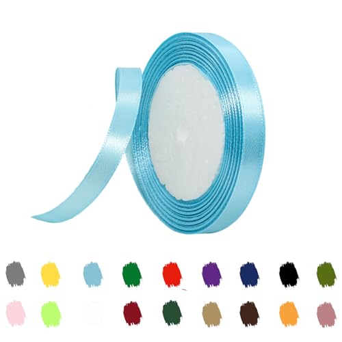 Babyblau Satinband 10mm,Geschenkband Satinband 22 Meter Polyesterband,Babyblau Schleifenband für Stoffband zum Basteln, Kuchenband, Haarschleife, Polyesterband, Weihnachtsdekoration Babyblau Satinband 10mm,Geschenkband Satinband 22 Meter Polyesterband,Babyblau Schleifenband für Stoffband zum Basteln, Kuchenband, Haarschleife, Polyesterband, Weihnachtsdekoration von RONGZUBAT