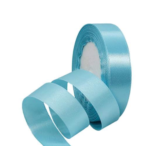 Babyblau Satinband 20mm,Geschenkband Satinband 22 Meter Polyesterband, Babyblau Schleifenband für Stoffband zum Basteln, Kuchenband, Haarschleife, Polyesterband, Weihnachtsdekoration von RONGZUBAT