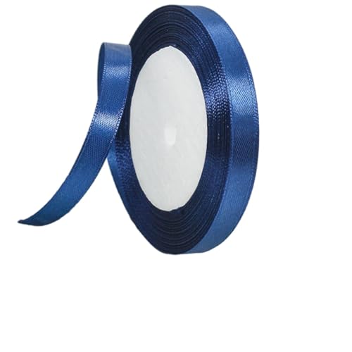 Dunkelblau Satinband 10mm,Geschenkband Satinband 22 Meter Polyesterband, Dunkelblau Schleifenband für Geschenkverpackung,Dekoration,Hochzeit,Weihnachten,Bastelarbeiten,und Geschenkverpackung von RONGZUBAT