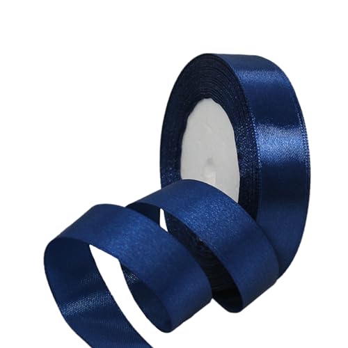 Dunkelblau Satinband 10mm,Geschenkband Satinband 22 Meter Polyesterband,Dunkelblau Schleifenband für Geschenkverpackung,Dekoration,Hochzeit,Weihnachten,Bastelarbeiten,und Geschenkverpackung von RONGZUBAT