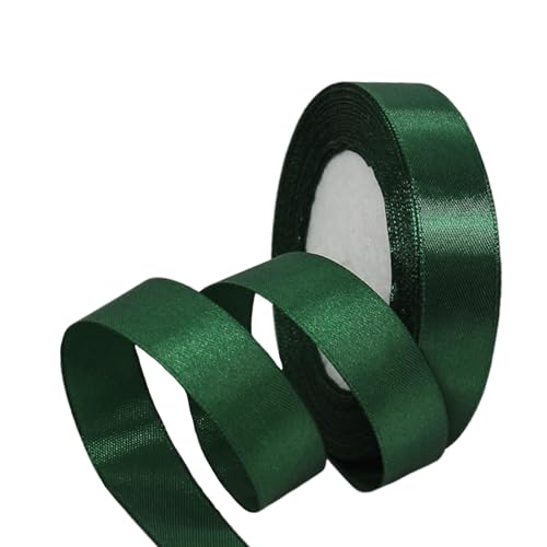 Dunkelgrün Satinband 20mm,Geschenkband Satinband 22 Meter Polyesterband, Dunkelgrün Schleifenband für Geschenkverpackung,Dekoration,Hochzeit,Weihnachten,Bastelarbeiten,und Geschenkverpackung von RONGZUBAT