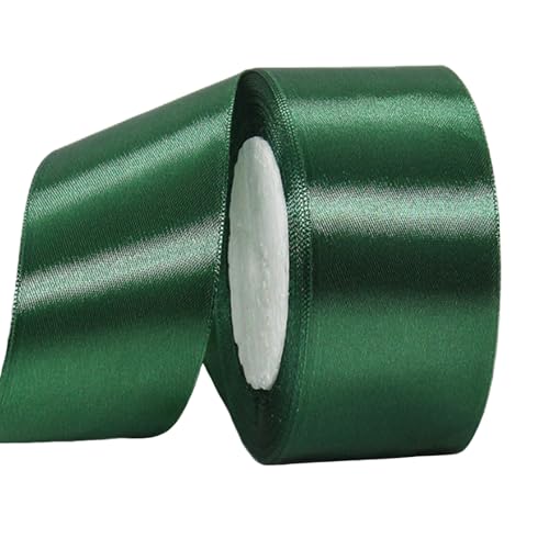 Dunkelgrün Satinband 40mm,Geschenkband Satinband 22 Meter Polyesterband, Dunkelgrün Schleifenband für Geschenkverpackung,Dekoration,Hochzeit,Weihnachten,Bastelarbeiten,und Geschenkverpackung von RONGZUBAT