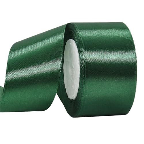 Dunkelgrün Satinband 50mm,Geschenkband Satinband 22 Meter Polyesterband,Dunkelgrün Schleifenband für Geschenkverpackung,Dekoration,Hochzeit,Weihnachten,Bastelarbeiten,und Geschenkverpackung von RONGZUBAT