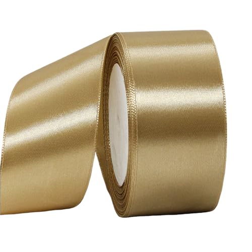 Gelb Satinband 40mm,Geschenkband Satinband 22 Meter Polyesterband, Gelb Schleifenband für Stoffband zum Basteln, Kuchenband, Haarschleife, Polyesterband, Hochzeitsauto-Band Geschenkverpackung von RONGZUBAT