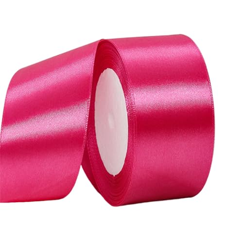 Knallrosa Satinband 50mm,Geschenkband Satinband 22 Meter Polyesterband, Knallrosa Schleifenband für Geschenkverpackung,Dekoration,Hochzeit,Weihnachten,Bastelarbeiten,und Geschenkverpackung von RONGZUBAT
