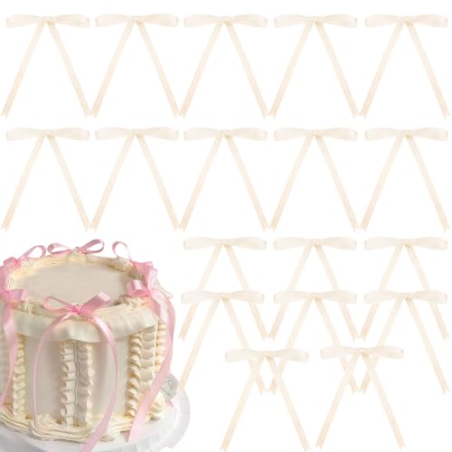 Kuchendekoration mit Schleife, Beige, 18 Stück, für Kuchendekorationen, beigefarbene Schleife, Bänder, Kuchendekoration, Picks, Babyparty, Kuchendekoration, Dekoration für Geburtstag, Braut, Hochzeit, Kuchendekoration mit Schleife, Beige, 18 Stück, für Kuchendekorationen, beigefarbene Schleife, Bänder, Kuchendekoration, Picks, Babyparty, Kuchendekoration, Dekoration für Geburtstag, Braut, Hochzeit, von RONGZUBAT