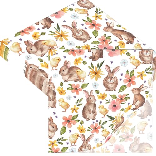 Papierservietten mit Hasenmotiv, für Osterpartys, Kaninchen, Frühlingsparty, Einweg-Servietten, Tischdekoration, für Picknicks, Teepartys, Osterdekoration, 20 Stück Papierservietten mit Hasenmotiv, für Osterpartys, Kaninchen, Frühlingsparty, Einweg-Servietten, Tischdekoration, für Picknicks, Teepartys, Osterdekoration, 20 Stück von RONGZUBAT