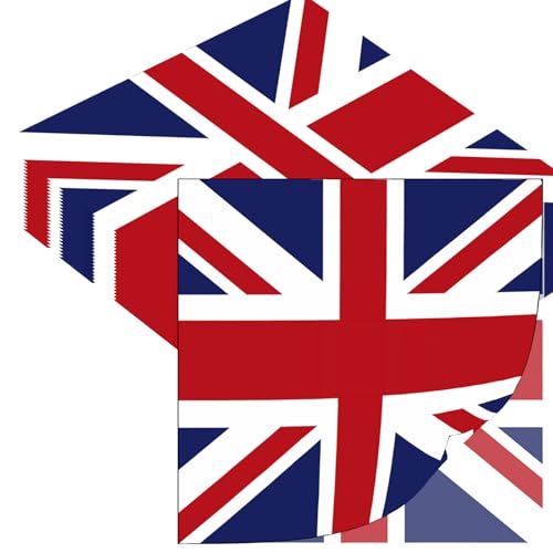 Papierservietten mit Union Jack, 16 Stück, britische Party-Servietten, britische GB-Servietten, für Straßenparty-Dekoration, nationale Veranstaltungen, Dekoration von RONGZUBAT