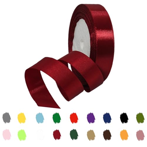 Weiß Satinband 20mm,Geschenkband Satinband 22 Meter,Weiß Schleifenband für Geschenkverpackung, Handwerk, Haarbögen,Weihnachten von RONGZUBAT