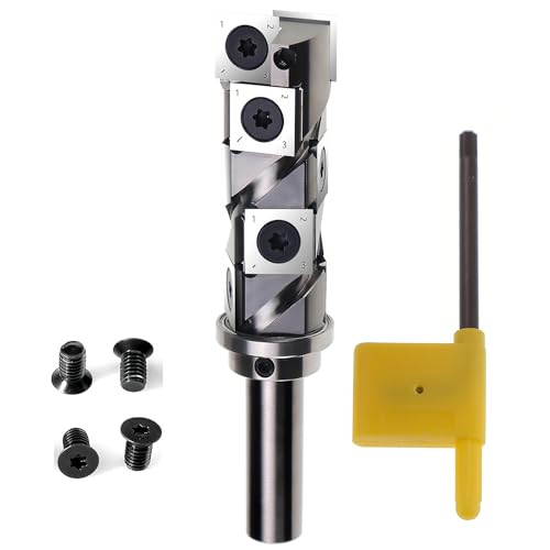 Spiral Straight Router Bit Bearing Trim Bit 1 Inch Cutting Diameter, 65 Cutting Length for CNC Desktop Router Handheld Router von ROOCBIT