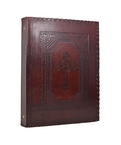 Kreuz - Ringbuch Mappe Aktenordner 4 Ringe DIN A4 Echtes Leder Handmade Indien Pflanzensammlung Kreuz - Ringbuch Mappe Aktenordner 4 Ringe DIN A4 Echtes Leder Handmade Indien Pflanzensammlung von ROOGU