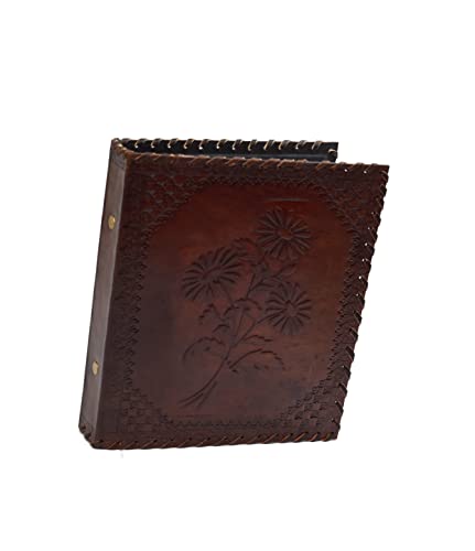 ROOGU Lederordner A5 – Blumenprägung * Herbarium Design * Handmade in Indien – Ringbuch aus Büffelleder – 2-Ring DIN A5 Aktenordner für Notizen & Dokumente ROOGU Lederordner A5 – Blumenprägung * Herbarium Design * Handmade in Indien – Ringbuch aus Büffelleder – 2-Ring DIN A5 Aktenordner für Notizen & Dokumente von ROOGU