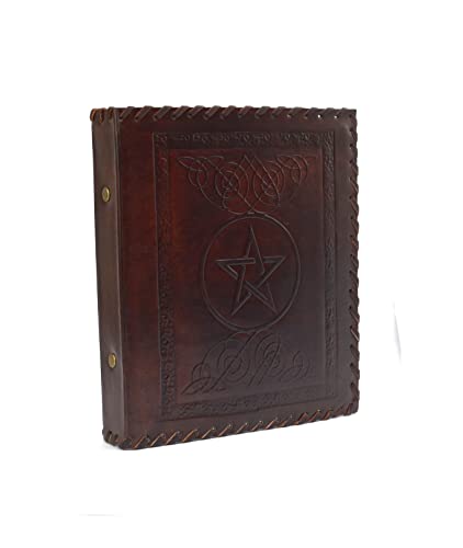 ROOGU Lederordner A5 – Pentagramm Symbol – Handmade in Indien – Büffelleder Ringbuch – 2-Ring System – Mystisch & Gothic – Dokumentenordner für Klarsichthüllen ROOGU Lederordner A5 – Pentagramm Symbol – Handmade in Indien – Büffelleder Ringbuch – 2-Ring System – Mystisch & Gothic – Dokumentenordner für Klarsichthüllen von ROOGU