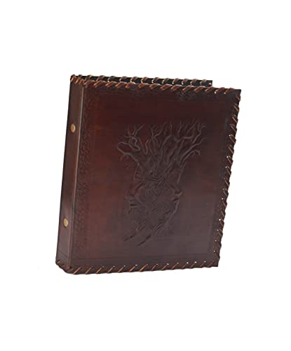 ROOGU Lederordner A5 – Stammbaum des Lebens – Handmade in Indien – Büffelleder Ringbuch – 2-Ring System – geprägter Baum – Dokumentenordner für Klarsichthüllen ROOGU Lederordner A5 – Stammbaum des Lebens – Handmade in Indien – Büffelleder Ringbuch – 2-Ring System – geprägter Baum – Dokumentenordner für Klarsichthüllen von ROOGU
