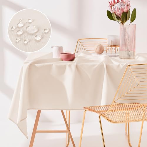 ROOM99 Aura Tischdecke 130 x 180 cm Tischtuch Tafeldecke Fleckschutz Abwaschbar Wasserabweisend Schmutzabweisend Polyester Rechteckig Bankett-Dekoration Ganzjährig Helle Creme ROOM99 Aura Tischdecke 130 x 180 cm Tischtuch Tafeldecke Fleckschutz Abwaschbar Wasserabweisend Schmutzabweisend Polyester Rechteckig Bankett-Dekoration Ganzjährig Helle Creme von ROOM99
