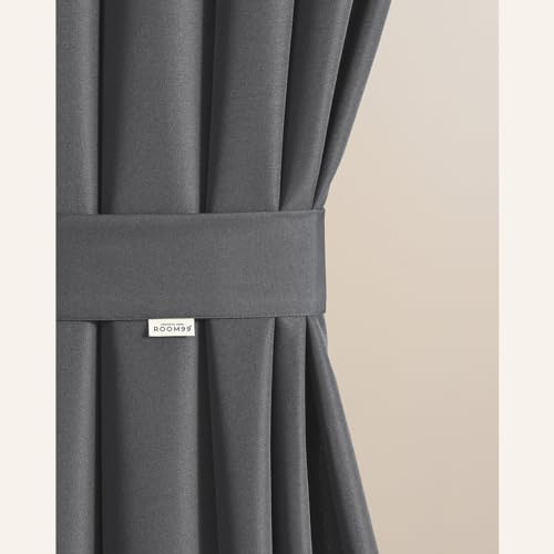ROOM99 Raffhalter für vorhänge 8 x 120 cm (Breite x Länge) Dekorative Schärpen für Gardinen, Vorhanghalter Outdoorvorhang Dunkelgrau, 1 Stück von ROOM99