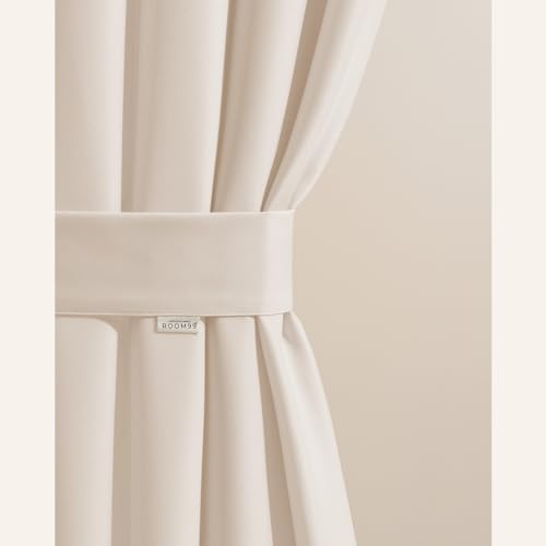 ROOM99 Raffhalter für vorhänge 8 x 120 cm (Breite x Länge) Dekorative Schärpen für Gardinen, Vorhanghalter Outdoorvorhang Helle Creme von ROOM99