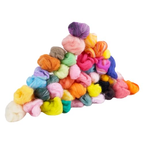40 Farben Filzwolle Trockenfilzen, Schafwolle für Filznadeln zum Trockenfilzen, Märchenwolle, Filzwolle Nassfilzen, Filz zum Basteln für Diy-Bastelprojekte Anfänger 40 Farben Filzwolle Trockenfilzen, Schafwolle für Filznadeln zum Trockenfilzen, Märchenwolle, Filzwolle Nassfilzen, Filz zum Basteln für Diy-Bastelprojekte Anfänger von ROOMHUAWAY