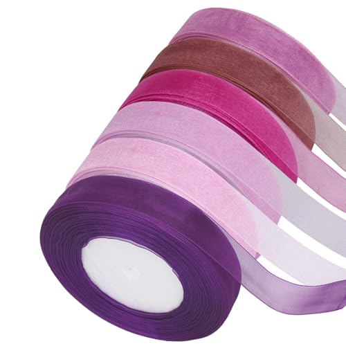 6 Rollen Organzaband Der Serie Lila, 45m X 2cm Geschenkband, Schleifenband Lila, Geschenkband Hochzeit, Chiffonband, Dekoband für Handgemachtes DIY und Weihnachtendeko 6 Rollen Organzaband Der Serie Lila, 45m X 2cm Geschenkband, Schleifenband Lila, Geschenkband Hochzeit, Chiffonband, Dekoband für Handgemachtes DIY und Weihnachtendeko von ROOMHUAWAY