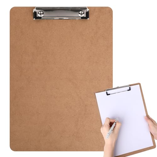 Klemmbrett A4 Holz, Klemmbretter A4, Multifunktionale Schreibtafelklammer aus Holz mit Edelstahlklammer, A4-Schreibtafel, Clipboard, Schreibblock, Multifunktionale Schreibtafel (Cowhide) von ROOMHUAWAY