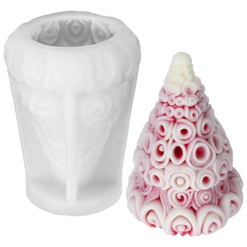 Silikonform Tannenbaum, Silikonform Weihnachten, Silikonformen Gießformen Weihnachten, Kerzenformen zum Gießen, Kerzen Silikonformen, 3D Origami Weihnachtsbaum Kerzenform (Farbring) von ROOMHUAWAY