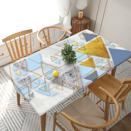 ROOZEE Abstraktes geometrisches Muster bedruckte rechteckige Tischdecke, 1,5 m Polyester, wasserdicht, Tischabdeckung, Schutz für Esszimmer, Küche, Picknick von ROOZEE