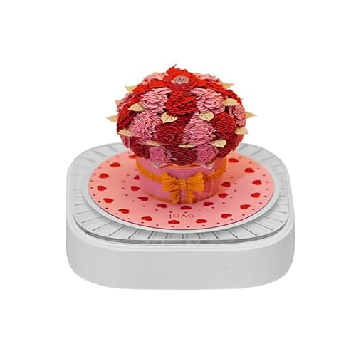 RORA 3D-Kalender 2026, Schreibtisch-Zeitmess-Kalender 2026, Abreißbarer 3D-Papierkunst-Notizblock, 3D-Notizblock, kreativer Schreibtischkalender, DIY Papierschnitzerei Geschenk (Sprache der Rosen) von RORA