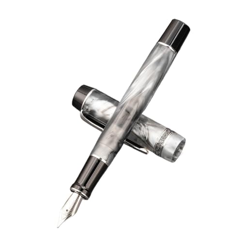 RORFFK Acryl-Füllfederhalter, schöne graue Iridium-Feder EF/F/M, Schreibfederhalter, Büro, Business, Tintenstift (EF 0,4–0,5 mm) von RORFFK