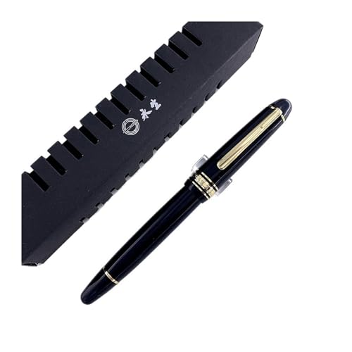 RORFFK Füllfederhalter mit Kolbenfüllung, Acrylharz, EF/F, Iridiumfeder, für Büro, Schreiben, mit Geschenkbox (schwarz-goldener Clip, F 0,5 mm) von RORFFK