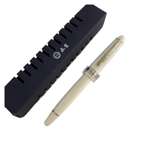 RORFFK Füllfederhalter mit Kolbenfüllung, Acrylharz, EF/F, Iridiumfeder, für Büro, Schreibtinte, Stifte mit Geschenkbox (Lvory White, EF 0,38 mm) von RORFFK