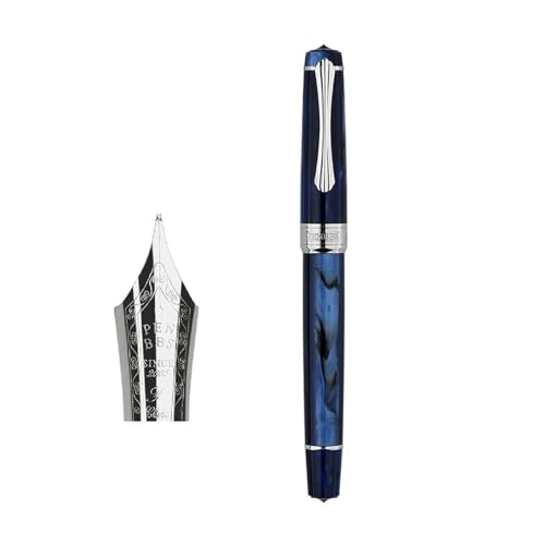 RORFFK Galaxy Kolben-Füllfederhalter-Klinge/runde Feder, Tintenabsorbierend, große Kapazität, transparentes Acryl, Schreib-Geschenkstift (G) von RORFFK