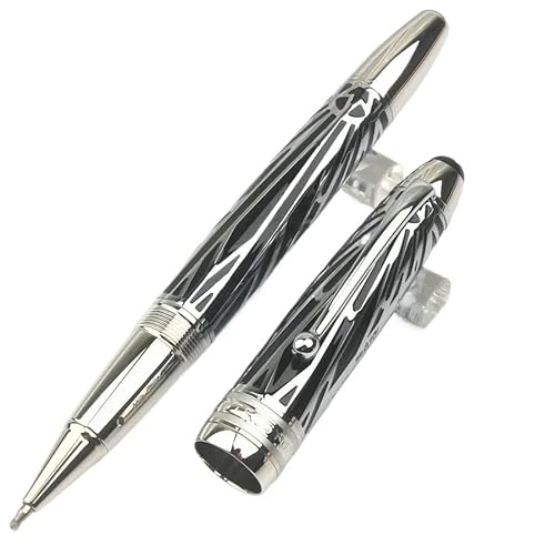 RORFFK Kolbenroller-Füllfederhalter, schwarz, limitierte Auflage, blau-grün, Kunstharz, Metallkappe, Büroschreibstift (Gelb, nur Stift) von RORFFK