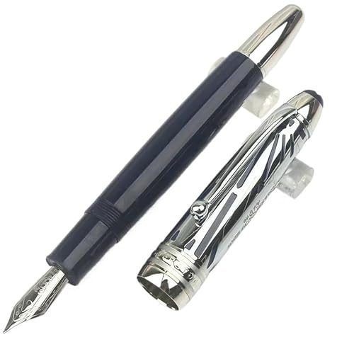 RORFFK Kolbenroller-Füllfederhalter, schwarz, limitierte Auflage, blau-grün, Kunstharz, Metallkappe, Büroschreibstift (Lavendel, nur Stift) von RORFFK