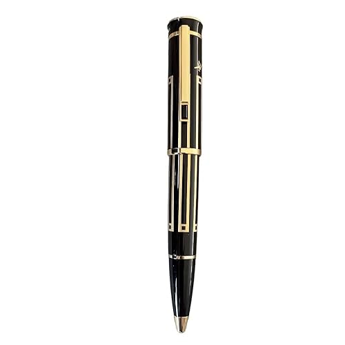 RORFFK Luxus-Füllfederhalter, geprägtes Logo, großer Schriftsteller, schwarzer Füllfederhalter, Geschenk, Schreibwaren-Stift (F,Stift mit Box) von RORFFK