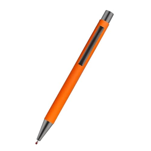 RORFFK Metall-Kugelschreiber, Werbestift, Gummi-Textur, individuelles Logo, Textgravur, Lasergravur, personalisierbar, Name, Logo, 50 Stück (orange) von RORFFK
