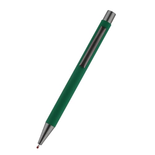 RORFFK Metall-Kugelschreiber, Werbungsstift, Gummi-Textur, individuelles Logo, Textgravur, Lasergravur, personalisierbarer Namen-Logo-Stift (dunkelgrün), 50 Stück von RORFFK