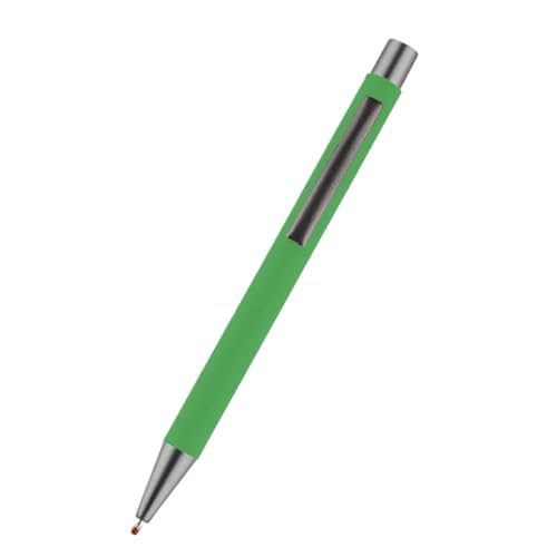 RORFFK Metall-Kugelschreiber, Werbungsstift, Gummi-Textur, individuelles Logo, Textgravur, Lasergravur, personalisierbarer Namen-Logo-Stift (hellgrün), 50 Stück von RORFFK
