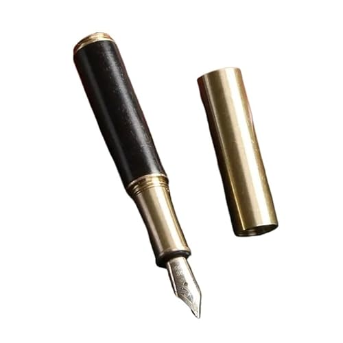 RORFFK Vintage-Füllfederhalter aus Messing, Sandelholz, tragbar, Mini-Tasche, Büro, Schreibwaren, Schule, Bürobedarf, Burgunderrot von RORFFK