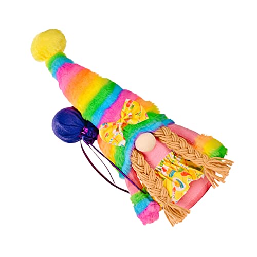 RORPOIR 1 Stück Rudolph Puppe Rainbow Ballon Hut GNOME Puppe Shop Fensterdekor von RORPOIR