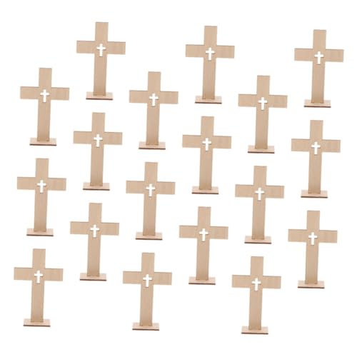 RORPOIR 18 Stück Holz Kreuze für Diy Bastelarbeiten Unlackierte Kreuz Form Ornamente als Tischdekoration für Ostern Taufen Hochzeiten und Kirchenfeiern von RORPOIR