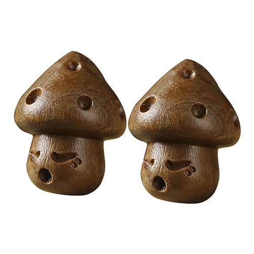 RORPOIR 2 Stück Holz Mushroom Charm DIY Anhänger für Schlüssel oder Handy Kreative Dekoration aus Hochwertigem Holz Einzigartiges für Freunde und Familie von RORPOIR