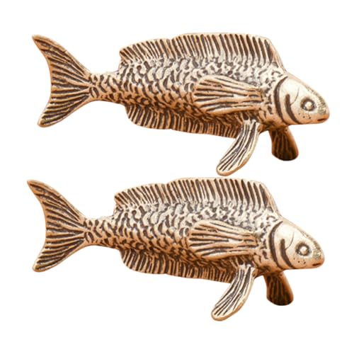 RORPOIR 2Pcs Messingverzierungen bastelzeug The Craft kopfrechnen fifish geschke Qualle Fisch Erde Tank nautisch basteln kreatives messingornament Desktop Messingdekor Messingfigur Golden von RORPOIR