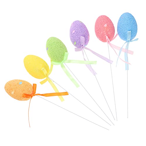RORPOIR 36 Stück Ostereier Cupcake Toppers Realistische Eier Ornamente für Osterfeiern Wiederverwendbare Tortendekorationen für Kuchen und Garten von RORPOIR