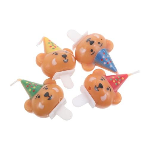 RORPOIR 4 Stück Geburtstagskerze Tragen Partyzubehör Kuchendekoration Kerzen Für Party Cupcake-kerze Zum Geburtstag Kuchenkerzen Für Geburtstagsfeiern Kuchenverzierung Hellbraun Paraffin von RORPOIR