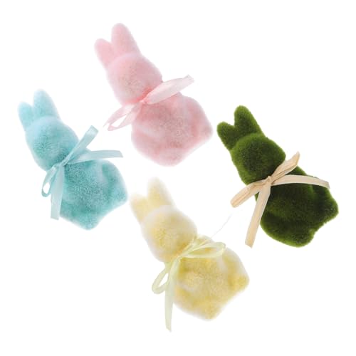 RORPOIR 4 Stücke Ostern Strömten Bunny Moos Bunny Figuren Dekorationen Für Wohnzimmer Tafelaufsatz RORPOIR 4 Stücke Ostern Strömten Bunny Moos Bunny Figuren Dekorationen Für Wohnzimmer Tafelaufsatz von RORPOIR