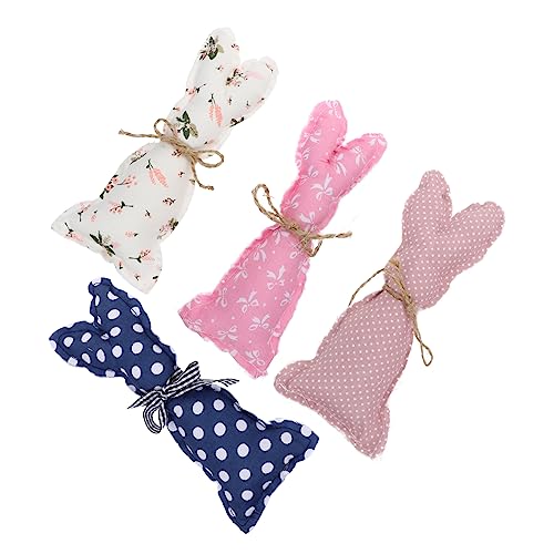 RORPOIR Osterhase Kaninchen Tuch Kunst Bunny Puppe 4 stücke Ostern Gitter Design von RORPOIR