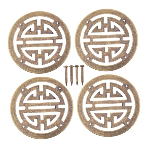 RORPOIR 4 Stück Vintage Chinesische Möbelbeschläge Hochwertigem Kupfer Retro Schmuckbox Dekoration Langlebige Holzbox Zubehör Einfach zu Montieren für DIY Holzboxen RORPOIR 4 Stück Vintage Chinesische Möbelbeschläge Hochwertigem Kupfer Retro Schmuckbox Dekoration Langlebige Holzbox Zubehör Einfach zu Montieren für DIY Holzboxen von RORPOIR